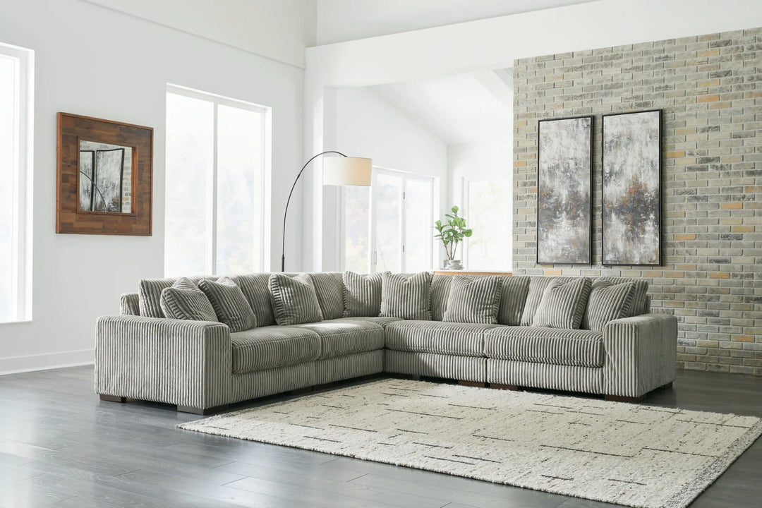 21105S5 Lindyn 5-Piece Sectional Sofa in Fabric Upholstery - Fog | Signature Design by Ashley