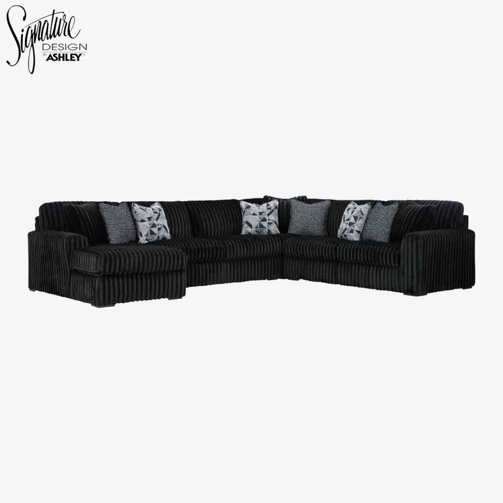 Midnight-madness 4-Piece Fabric Sectional Sofa With Chaise - Onyx | Signature Design By Ashley
