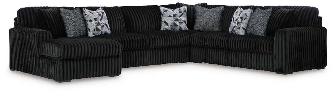 Midnight-madness 4-Piece Fabric Sectional Sofa With Chaise - Onyx | Signature Design By Ashley