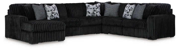 Midnight-madness 4-Piece Fabric Sectional Sofa With Chaise - Onyx | Signature Design By Ashley