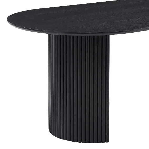 Fizzo Solid Wooden Dining Table With Knife-Edge Tabletop