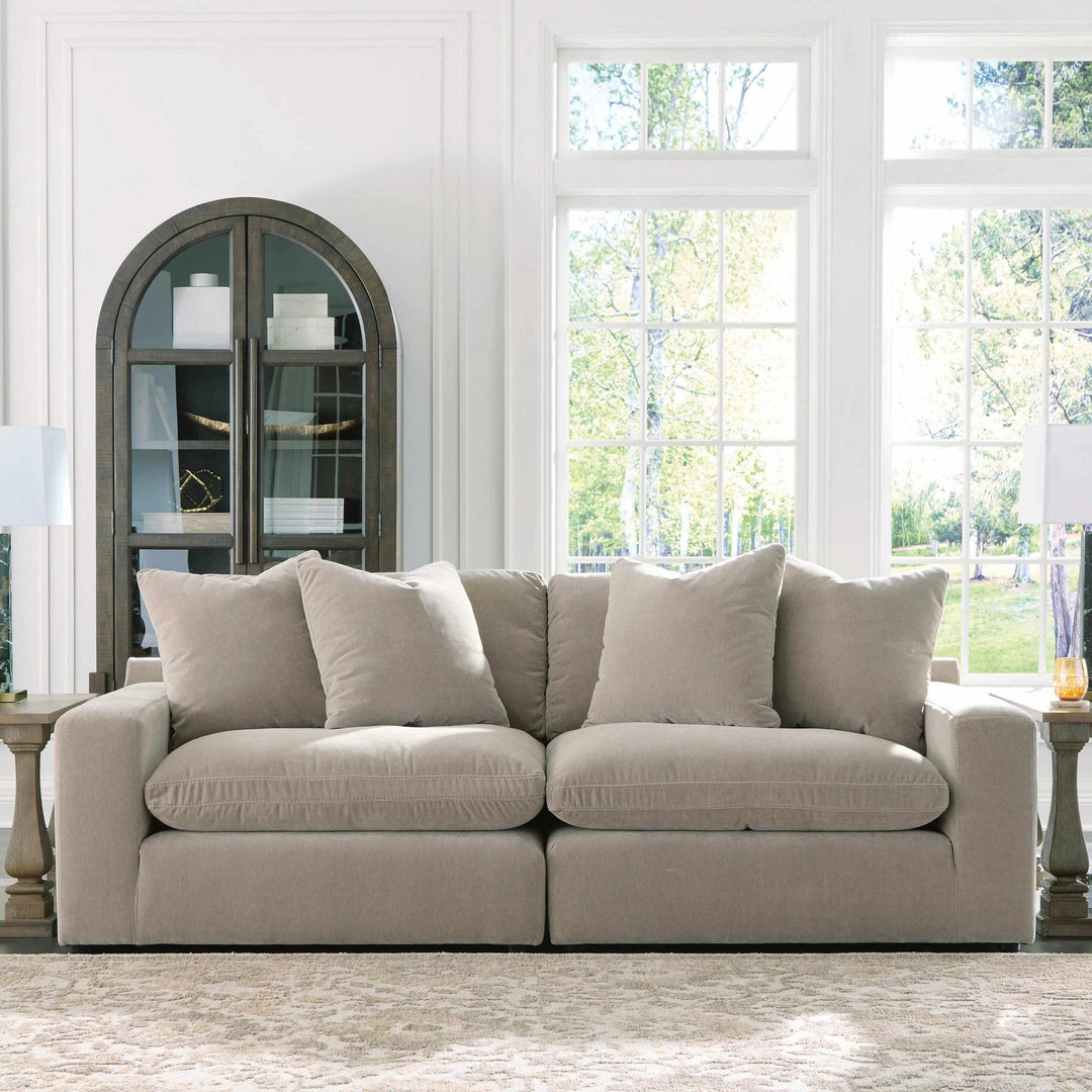 67808S1 Maxton Heights 2-Piece Sectional Sofa In Fabric Upholstery - Pebble | Benchcraft By Ashley
