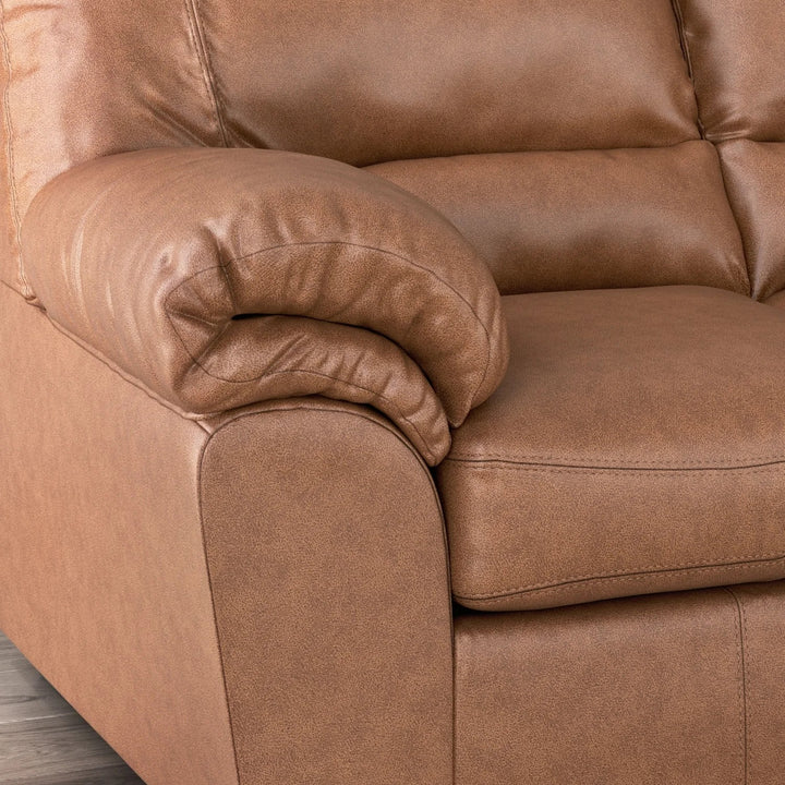PC2770438 WillowBend Stationary Sofa In Leather Upholstery - Caramel | Signature Design By Ashley