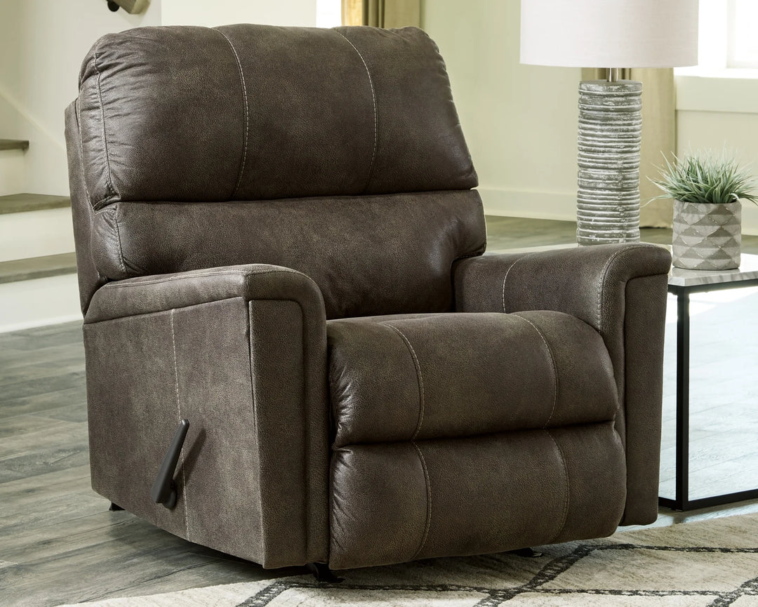 9400225C Navi Rocker Recliner Chair in Leather Upholstery - Smoke | Signature Design By Ashley
