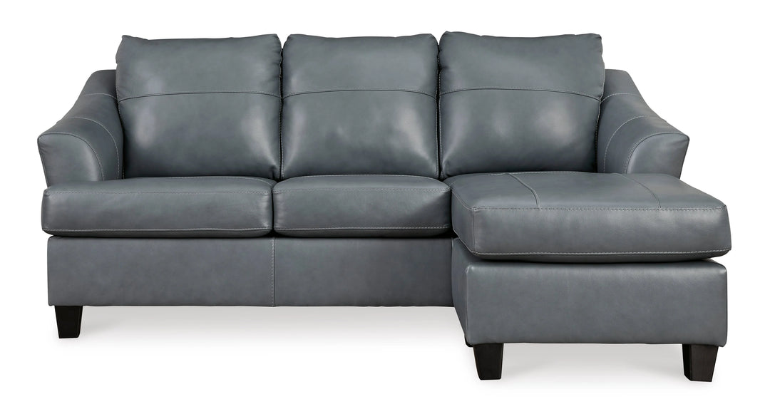 4770518 Genoa Sofa Chaise In Leather Upholstery - Steel | Signature Design By Ashley
