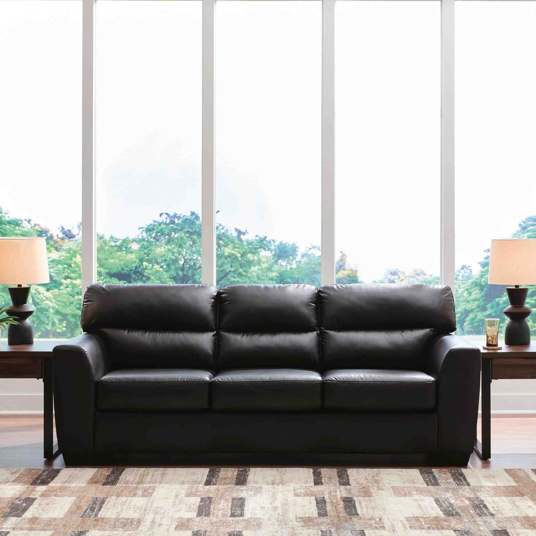PC6980438 Glennbre Stationary Sofa In Leatherette Upholstery - Midnight | Signature Design By Ashley