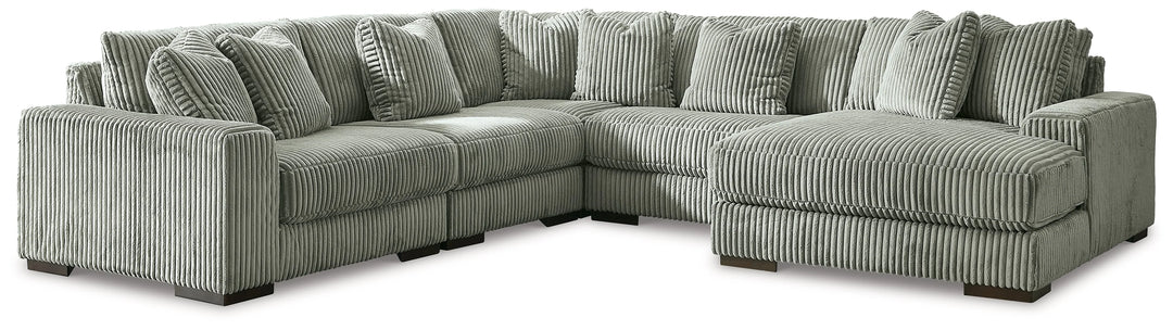 21105S7 Lindyn 5-Piece RAF Sectional Sofa in Fabric Upholstery - Fog | Signature Design by Ashley