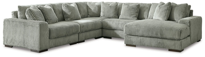 21105S7 Lindyn 5-Piece RAF Sectional Sofa in Fabric Upholstery - Fog | Signature Design by Ashley