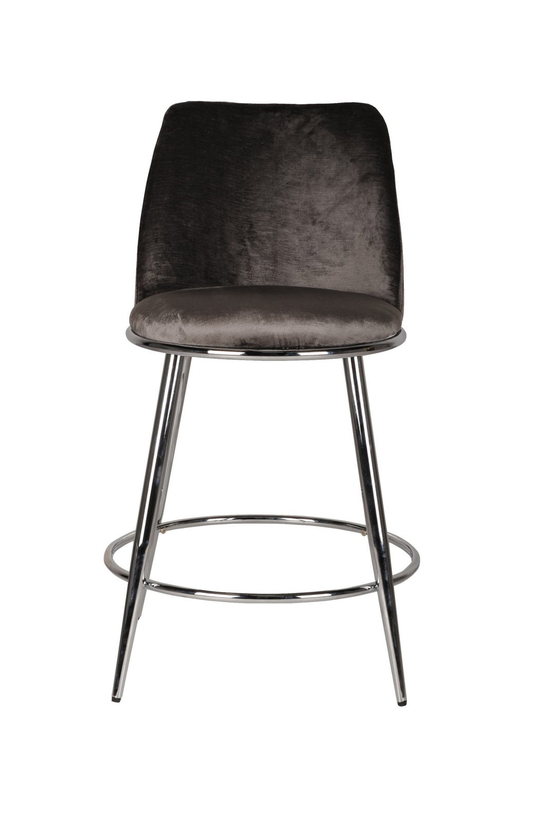 Nova Grey Counter Stool – Set of 2 | Modern Design with Chrome Legs & Footrest