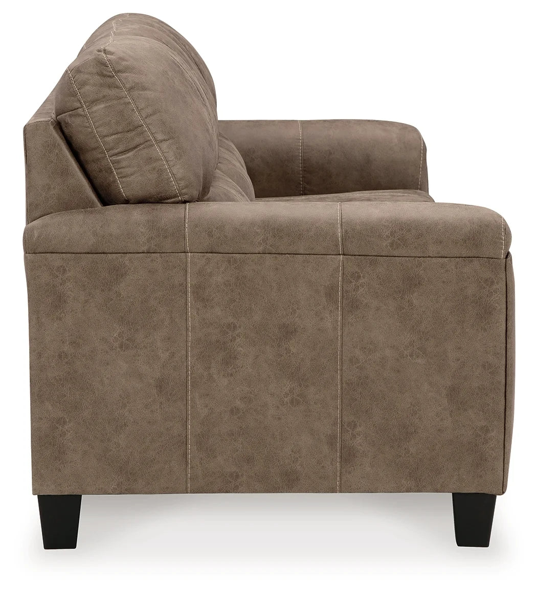 9400438 Navi Stationary Sofa in Leather Upholstery - Fossil | Signature Design By Ashley