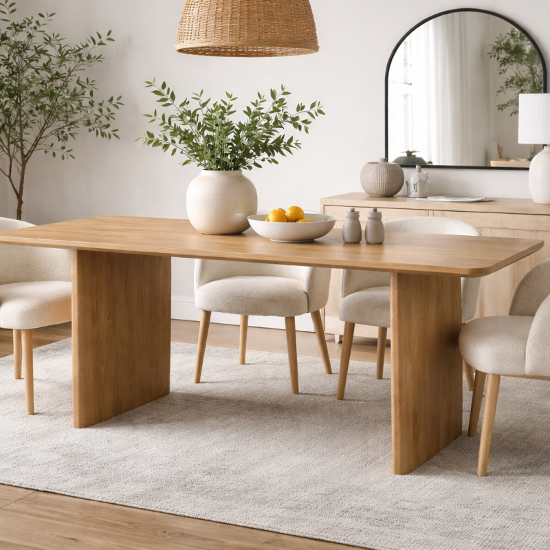 Siren Solid Wooden Natural Oak Dining table