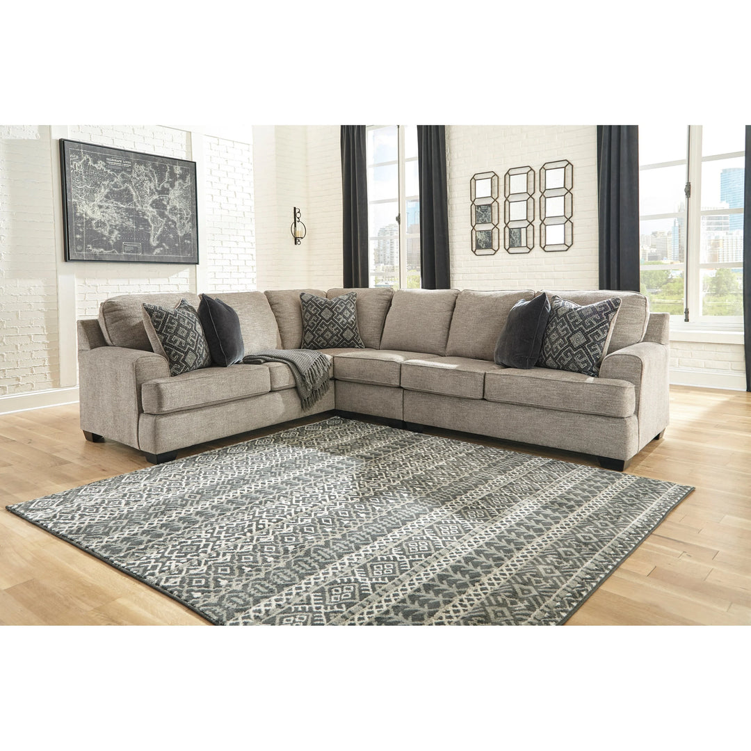 Bovarian 3-Piece Sectional Sofa In Fabric Upholstery - Stone | Signature Design By Ashley