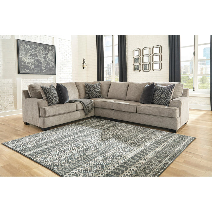 Bovarian 3-Piece Sectional Sofa In Fabric Upholstery - Stone | Signature Design By Ashley