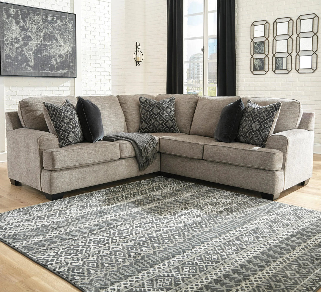 Bovarian 2-Piece Sectional Sofa In Fabric Upholstery - Stone | Signature Design By Ashley