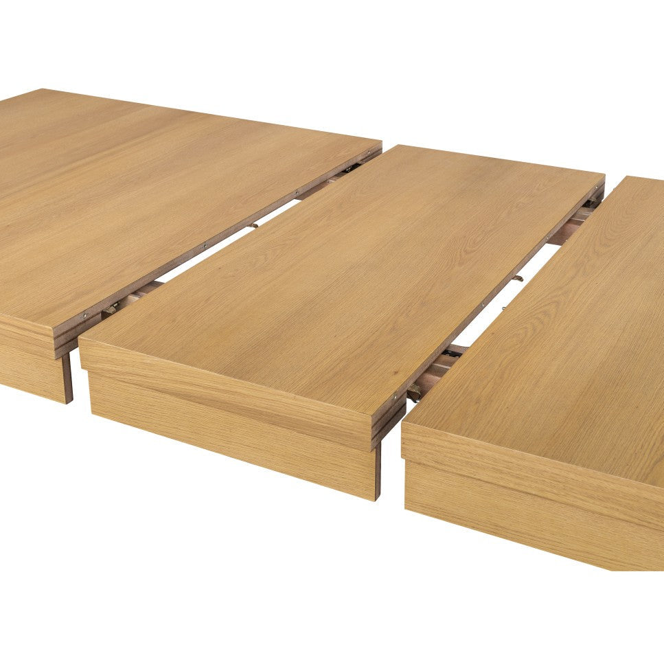 Nitte 9-Piece Dining Table Set With Extension Leaf - Oak/Black