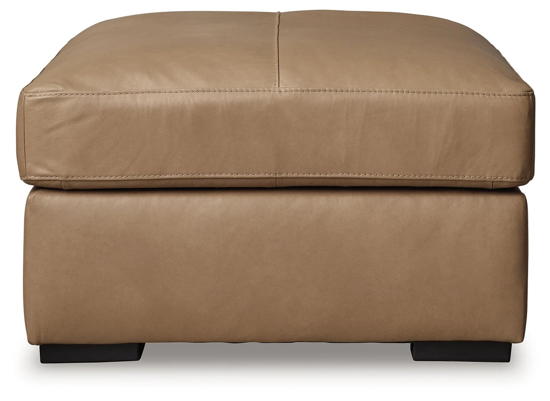 3800608 Bandon Oversized Accent Ottoman In Leather Upholstery - Toffee | Signature Design By Ashley