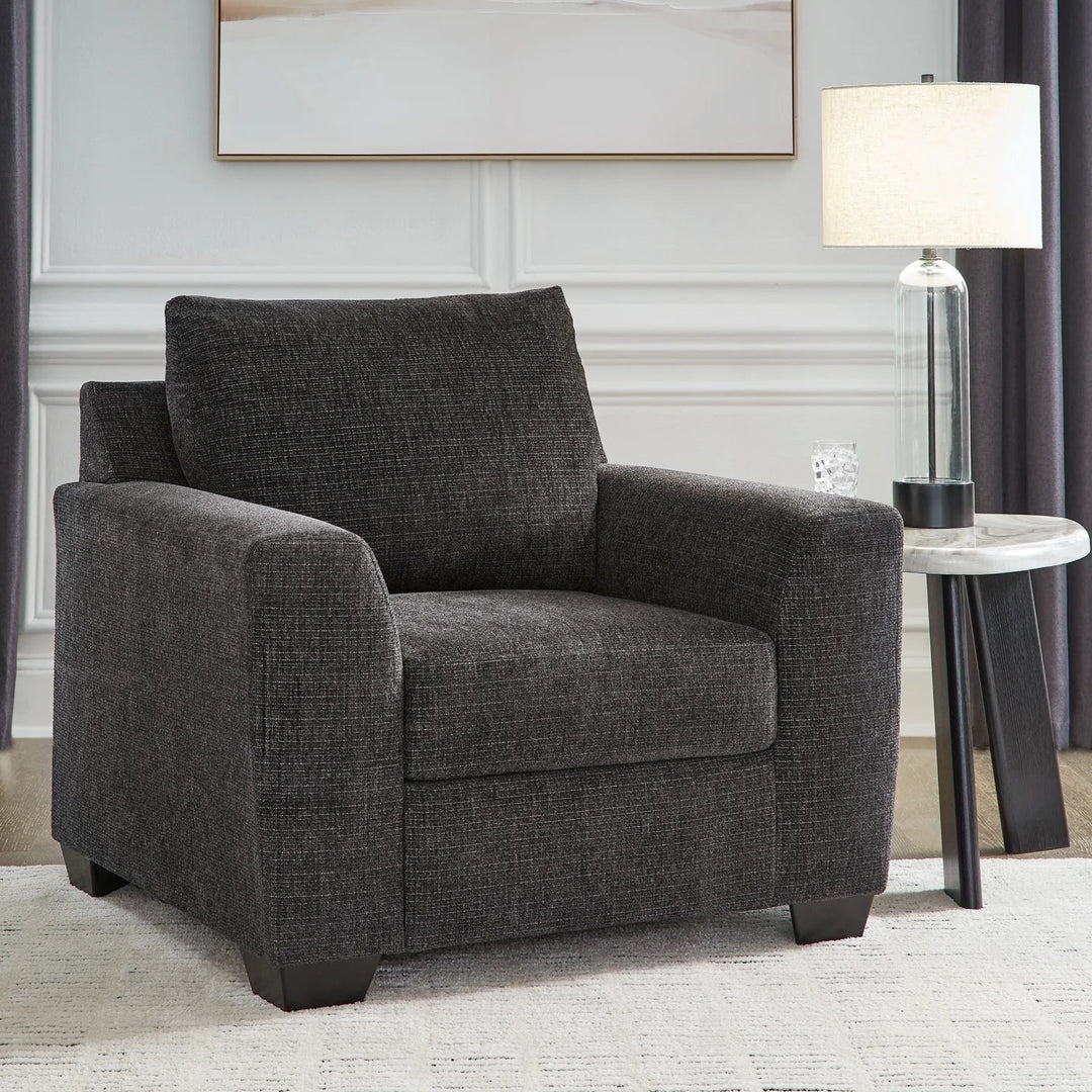 6310120 Loreo Accent Armchair In Fabric Upholstery - Ebony | Benchcraft by Ashley