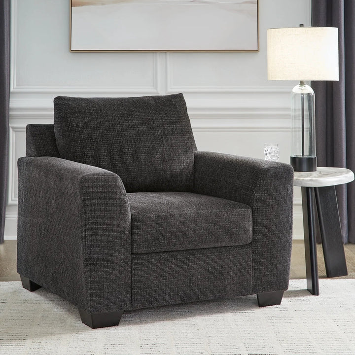 6310120 Loreo Accent Armchair In Fabric Upholstery - Ebony | Benchcraft by Ashley
