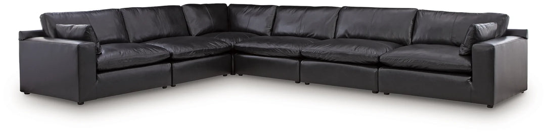 30902S5 Emilia 6-Piece Sectional Sofa In Leather Upholstery - Black | Signature Design By Ashley