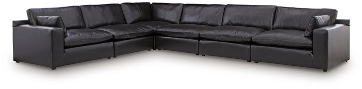 30902S5 Emilia 6-Piece Sectional Sofa In Leather Upholstery - Black | Signature Design By Ashley