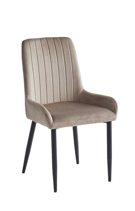 Cester 7-Piece Dining Table Set With Beige Velvet Upholstered Chairs
