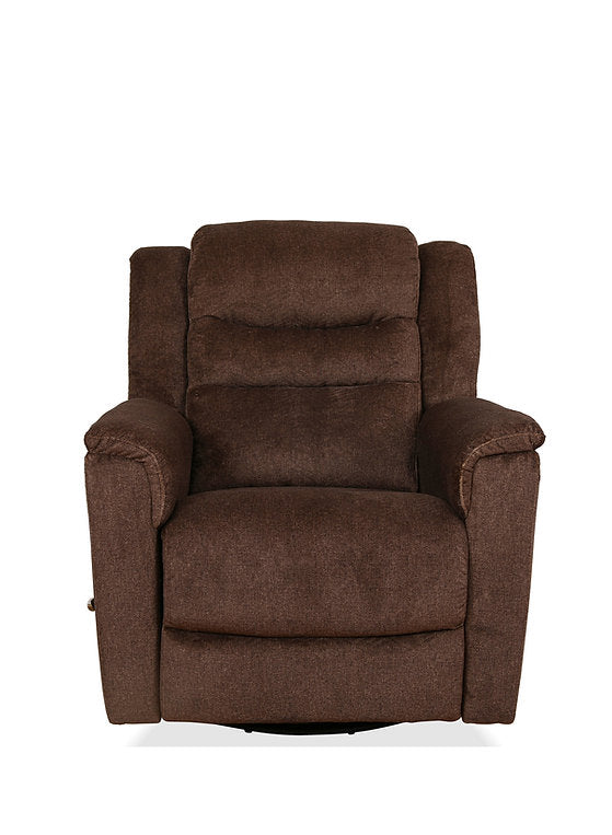 Langer Brown Manual Recliner Chair In Fabric Upholstery