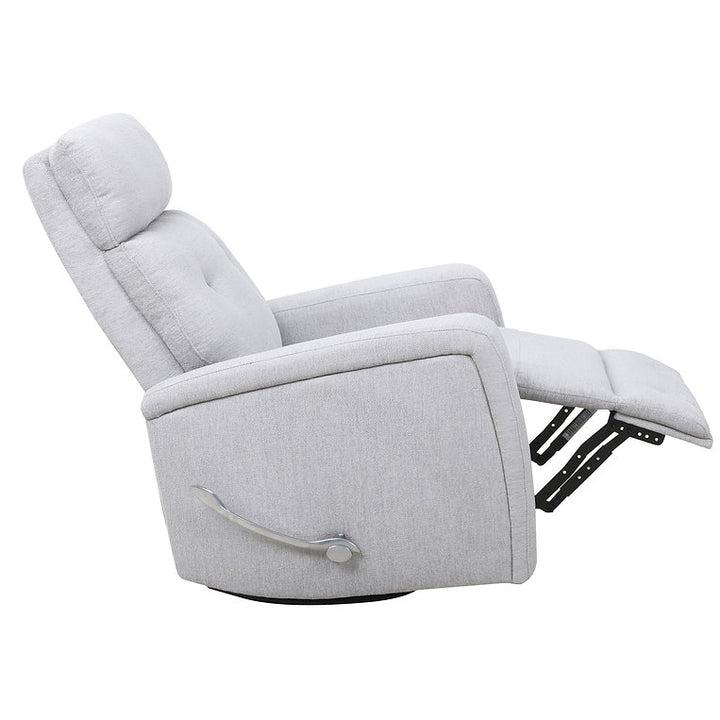 Finn Light Grey Manual Recliner Chair In Fabric Upholstery