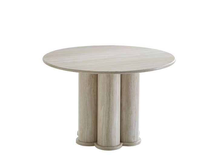 Piko Cream 5-Piece Dining Table Set With Fabric Upholstered Chairs