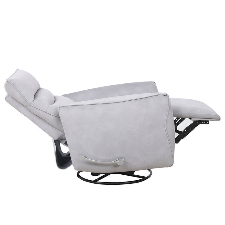Mezain Silver Grey Rocker Recliner Chair In Fabric Upholstery