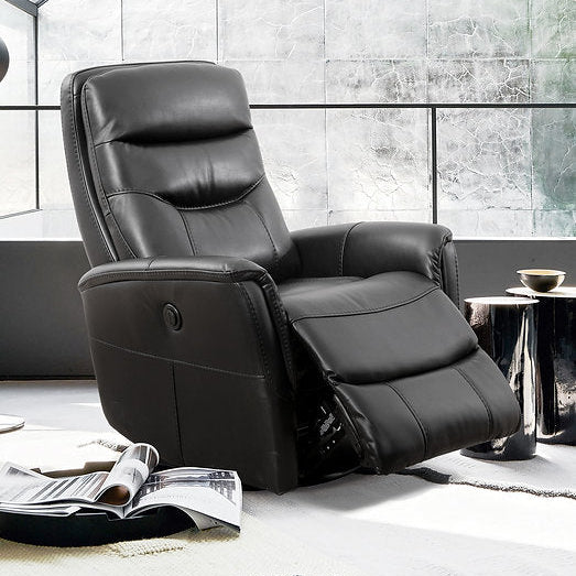 Mufin Black Power Recliner Chair With PU Leather Upholstery