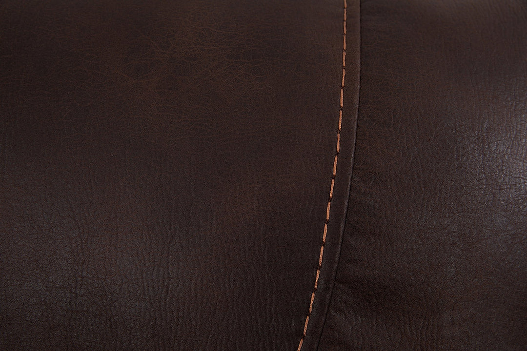 Eburn Brown Manual Rocking Chair In Elephant Skin Fabric Upholstery