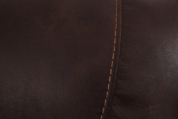 Eburn Brown Manual Rocking Chair In Elephant Skin Fabric Upholstery