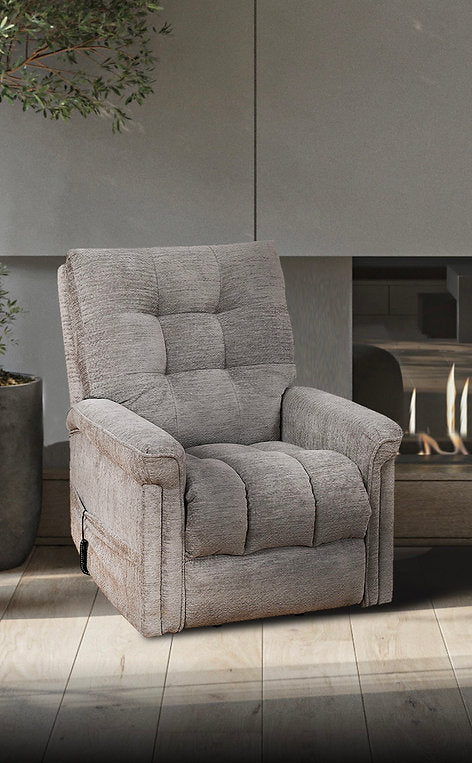 Wesley Grey Power Recliner Chair In Fabric Upholstery