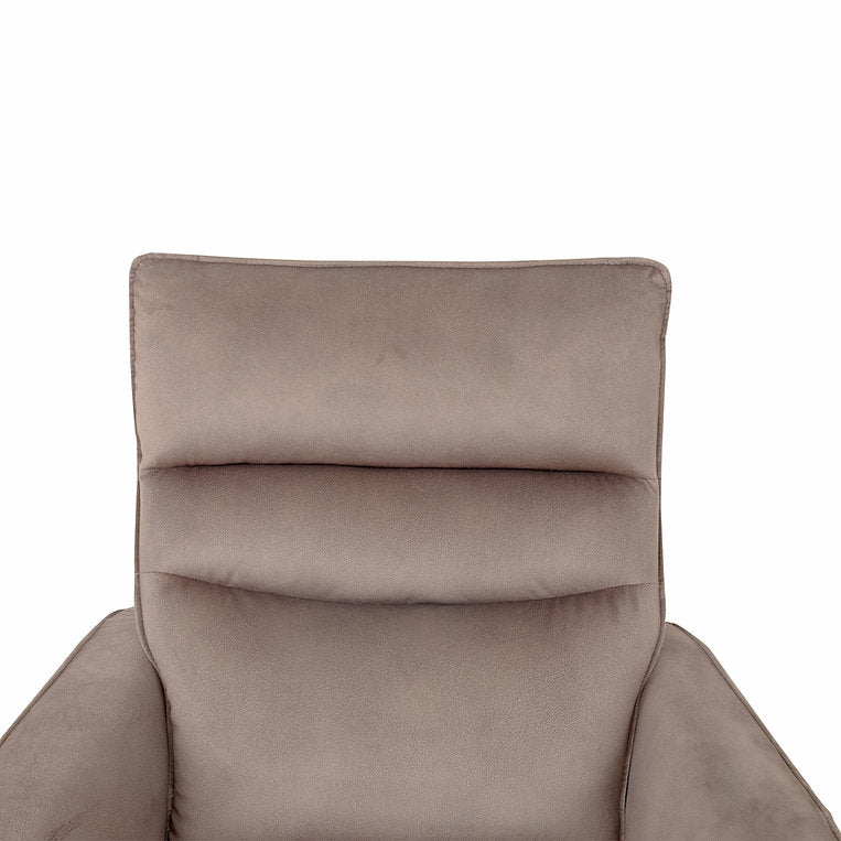 Mezain Taupe Rocker Recliner Chair In Fabric Upholstery