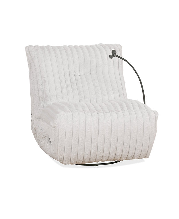 Viscal White Manual Recliner Chair With Fabric Upholstery