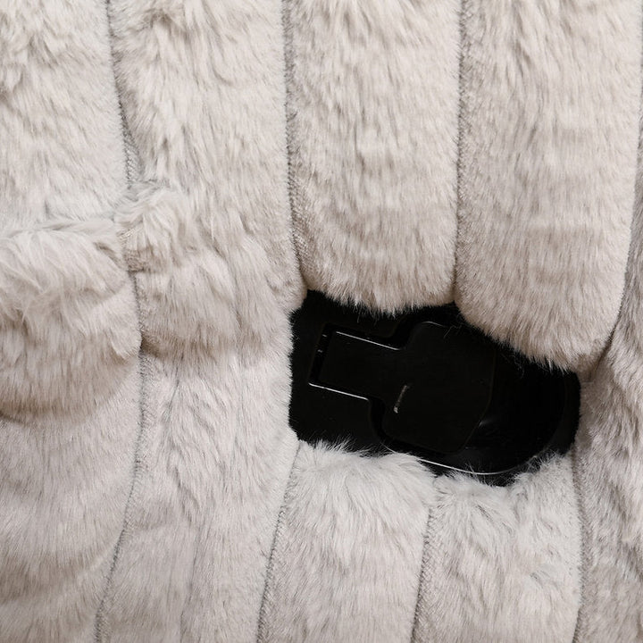 Viscal White Manual Recliner Chair With Fabric Upholstery