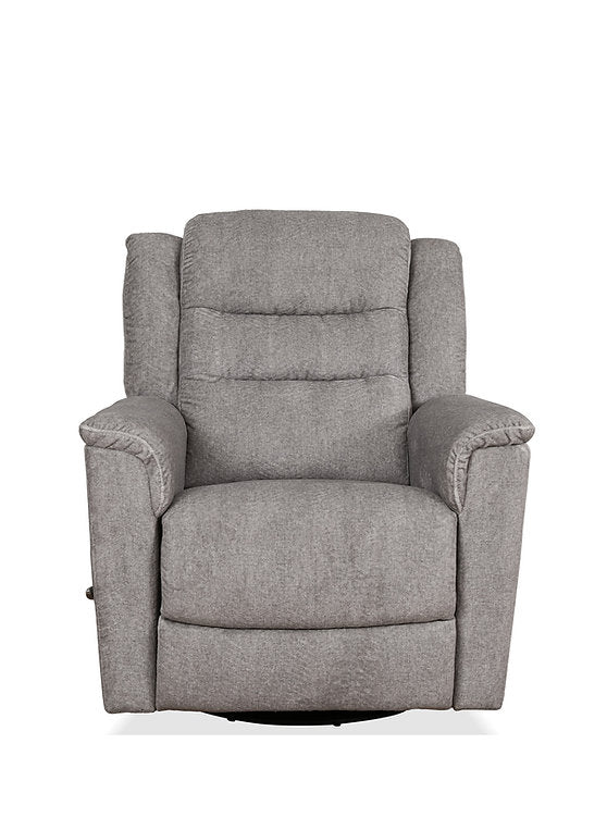 Langer Grey Manual Recliner Chair In Fabric Upholstery