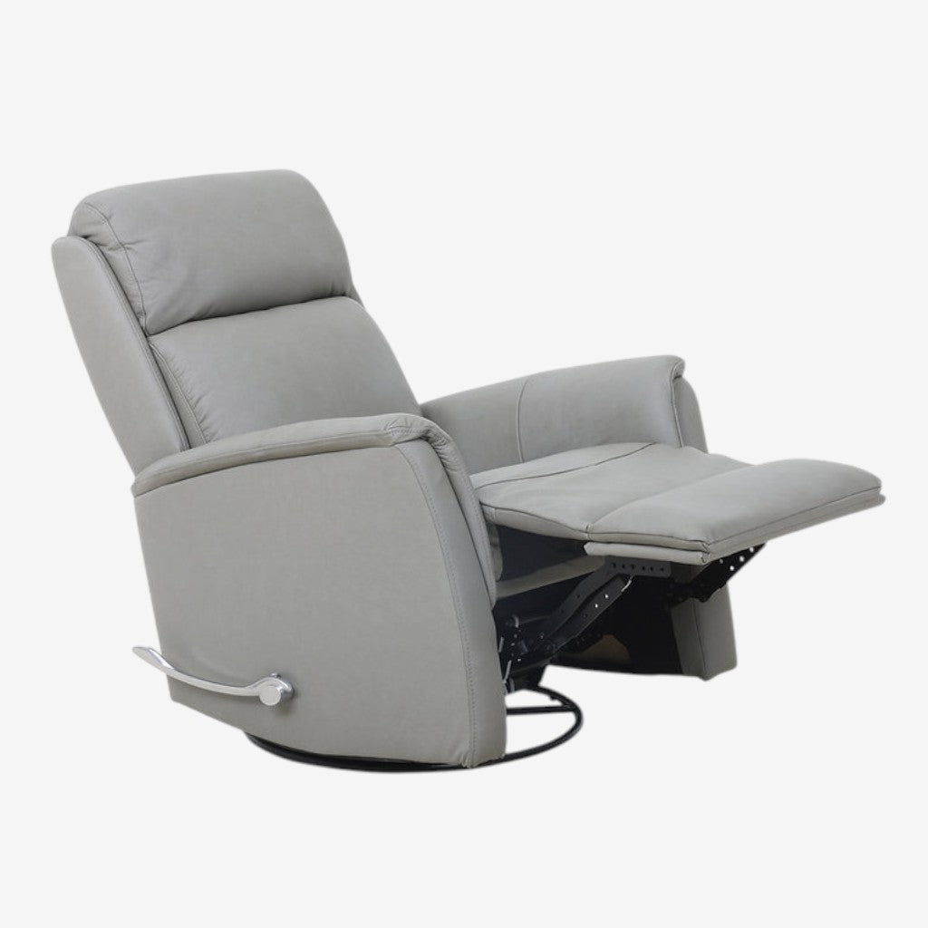 Klassen Pewter Grey Rocker Recliner Chair In Leather Upholstery