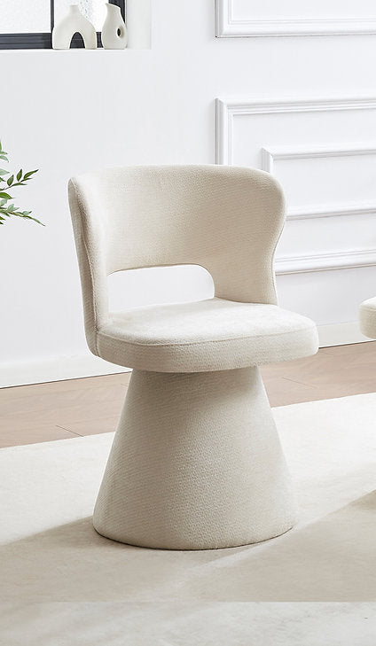 Piko Cream 5-Piece Dining Table Set With Fabric Upholstered Chairs