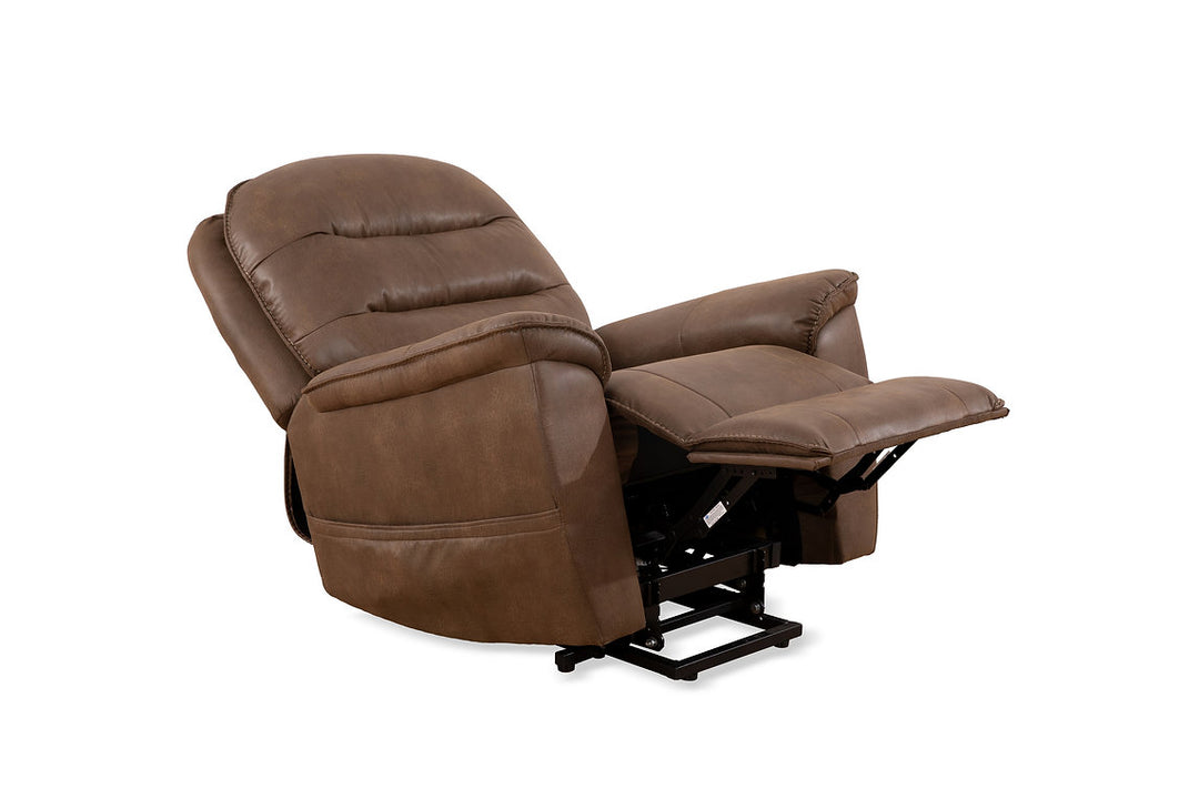 Seville Brown Power Recliner Chair In PU Leather Upholstery