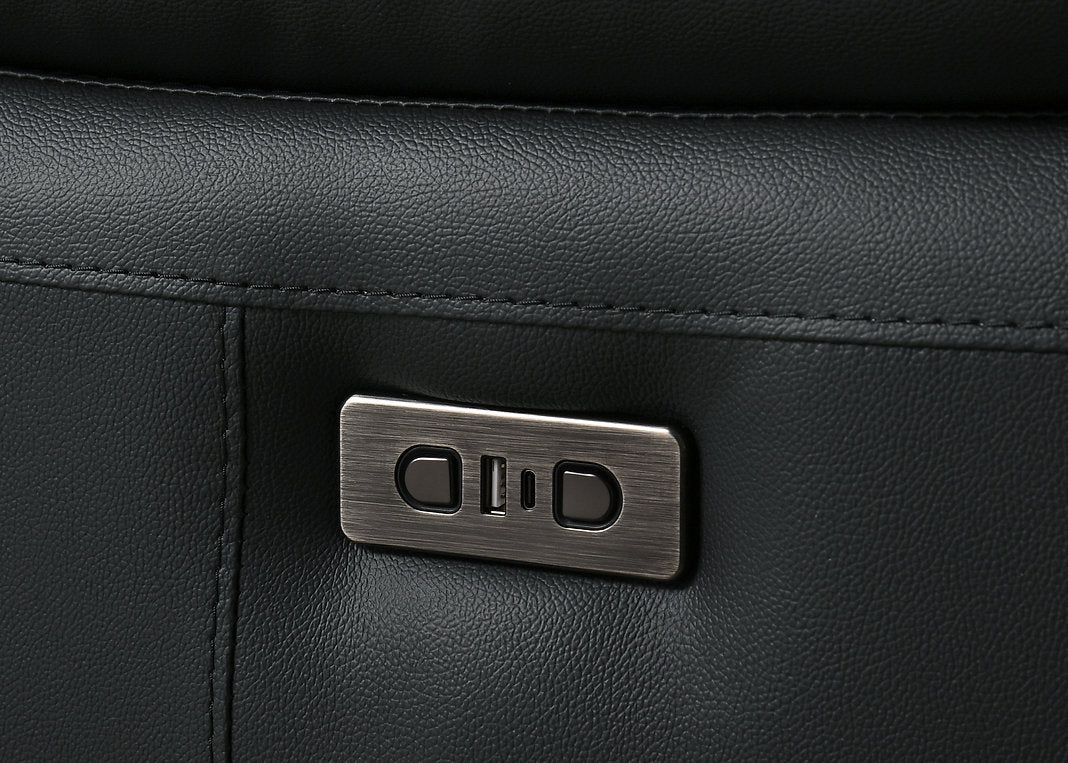 Mclaren Midnight Black Power Recliner Chair In Leather Upholstery