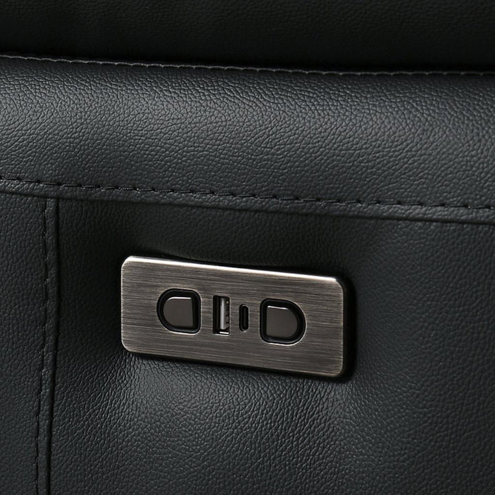 Mclaren Midnight Black Power Recliner Chair In Leather Upholstery