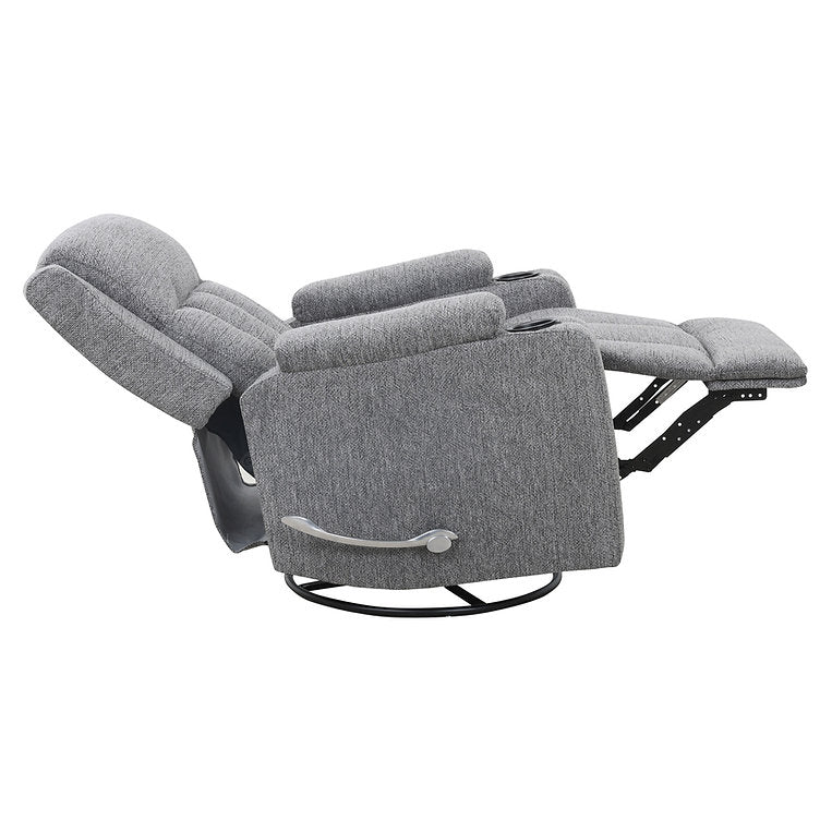 Neutron Grey Rocker Recliner Chair In Fabric Upholstery