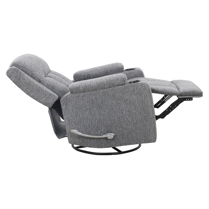 Neutron Grey Rocker Recliner Chair In Fabric Upholstery