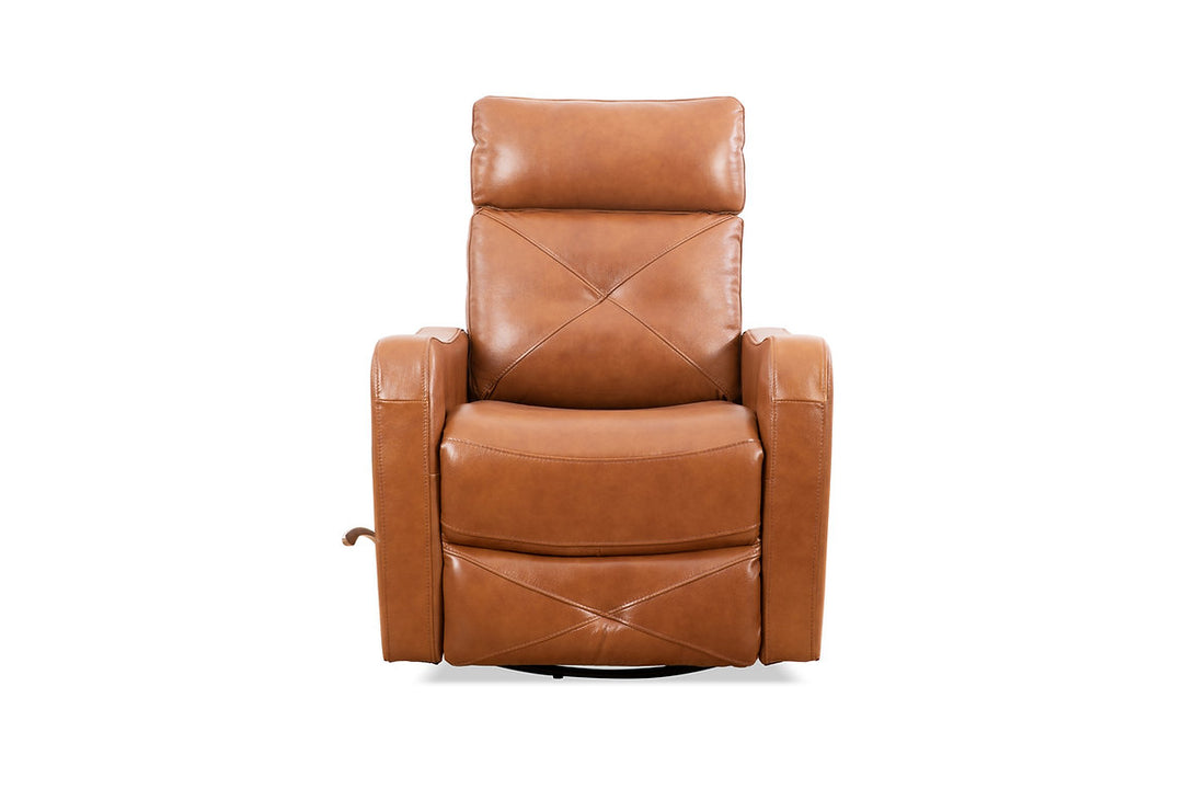 Aspen Caramel Manual Recliner In Leather Upholstery