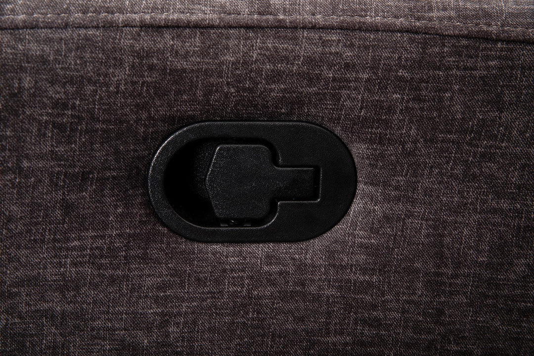 Tacaz Charcoal Manual Recliner Chair In Soft Gun Metal Fabric Upholstery
