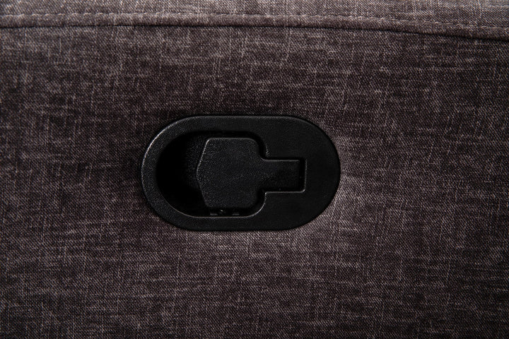 Tacaz Charcoal Manual Recliner Chair In Soft Gun Metal Fabric Upholstery