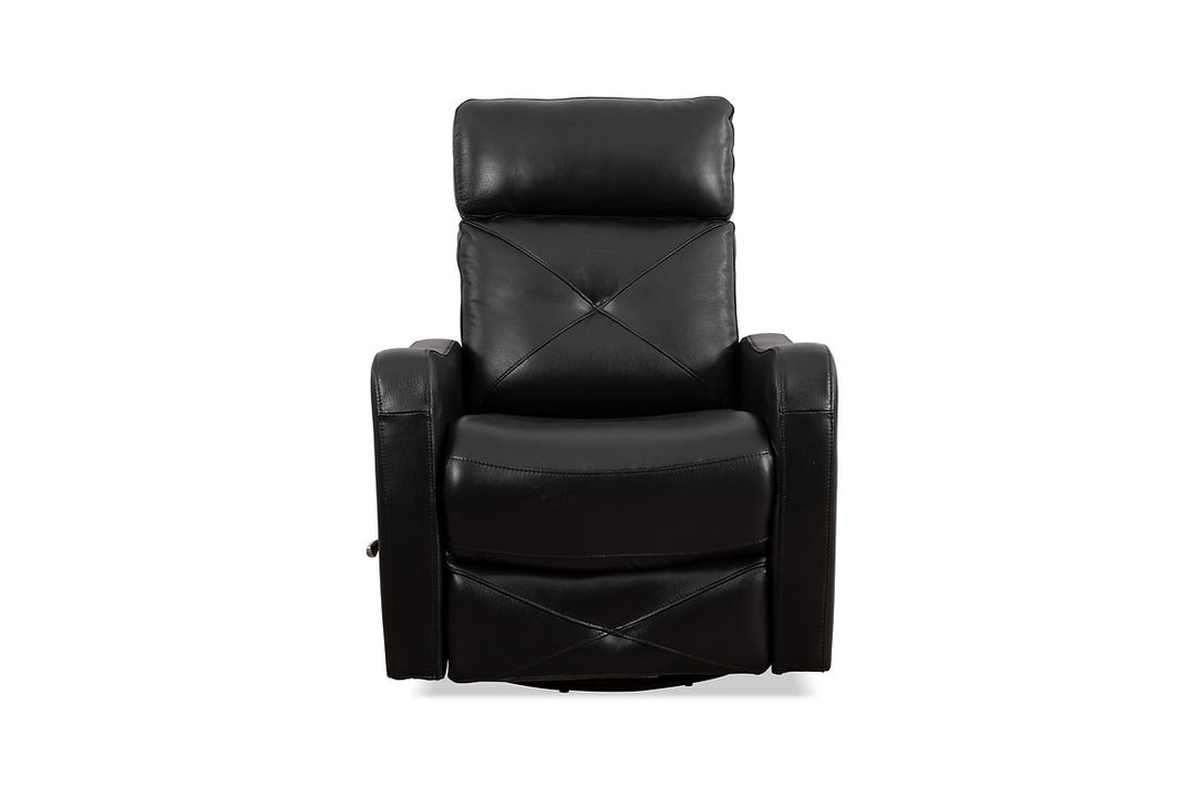 Aspen Black Manual Recliner In Leather Upholstery