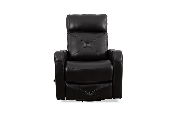Aspen Black Manual Recliner In Leather Upholstery