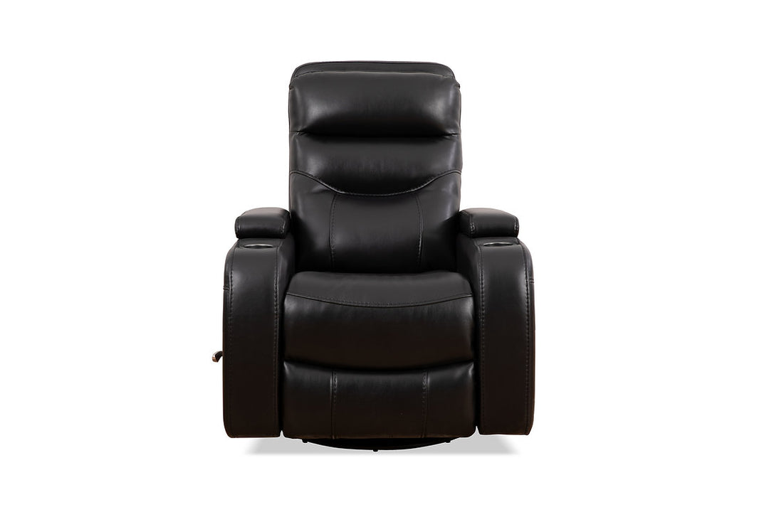 Emery Black Manual Recliner Chair With PU Leather Upholstery